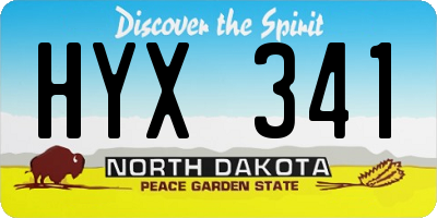 ND license plate HYX341
