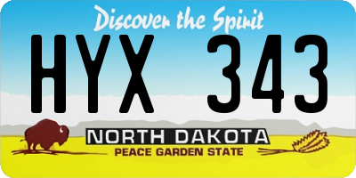ND license plate HYX343