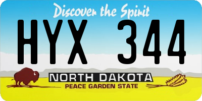 ND license plate HYX344