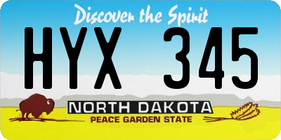 ND license plate HYX345