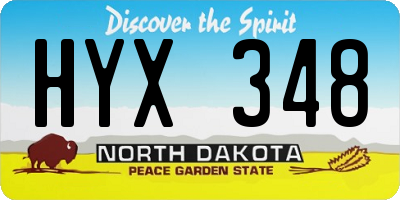 ND license plate HYX348