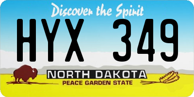 ND license plate HYX349