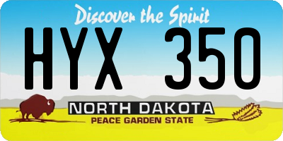 ND license plate HYX350