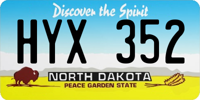 ND license plate HYX352