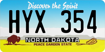 ND license plate HYX354