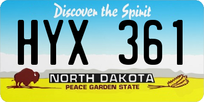 ND license plate HYX361