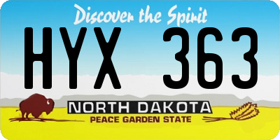 ND license plate HYX363