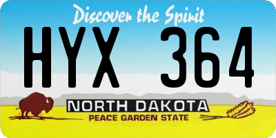 ND license plate HYX364