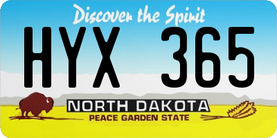 ND license plate HYX365