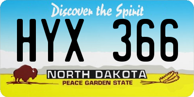 ND license plate HYX366