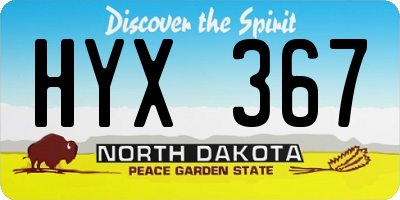 ND license plate HYX367