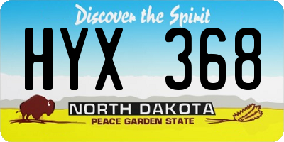 ND license plate HYX368