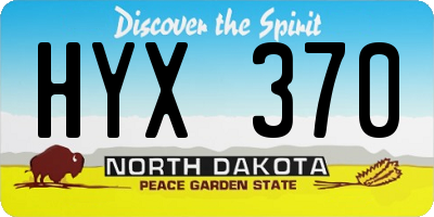 ND license plate HYX370