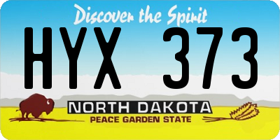 ND license plate HYX373
