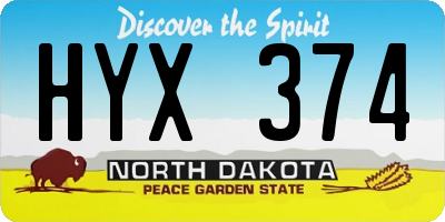 ND license plate HYX374