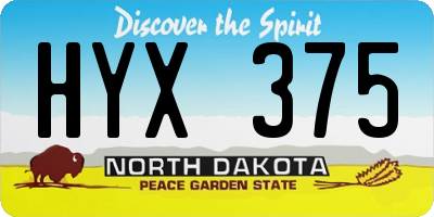 ND license plate HYX375
