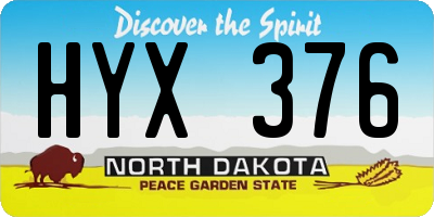 ND license plate HYX376