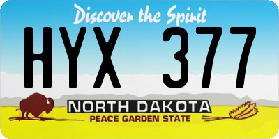 ND license plate HYX377