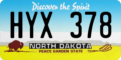 ND license plate HYX378