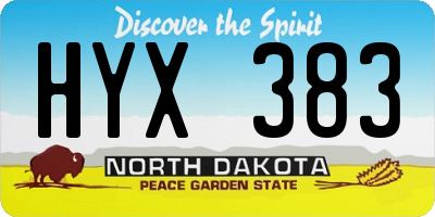 ND license plate HYX383