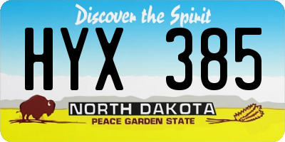 ND license plate HYX385
