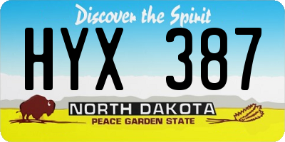 ND license plate HYX387