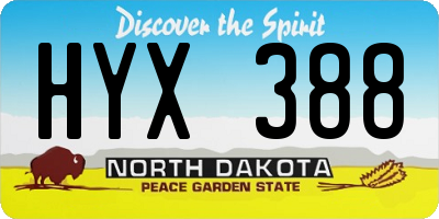 ND license plate HYX388
