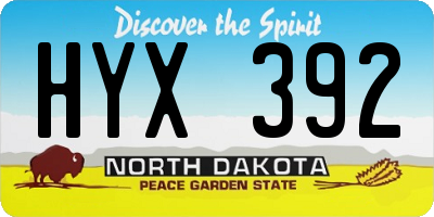 ND license plate HYX392
