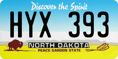 ND license plate HYX393