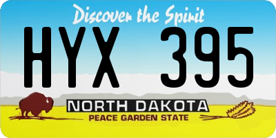 ND license plate HYX395
