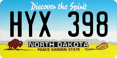 ND license plate HYX398