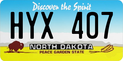 ND license plate HYX407