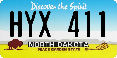 ND license plate HYX411