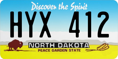 ND license plate HYX412
