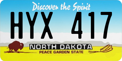ND license plate HYX417