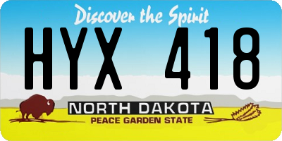 ND license plate HYX418