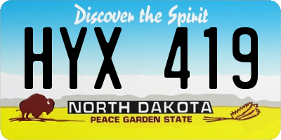 ND license plate HYX419