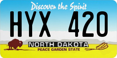 ND license plate HYX420