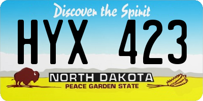 ND license plate HYX423