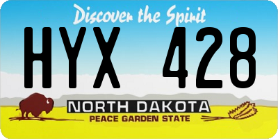 ND license plate HYX428