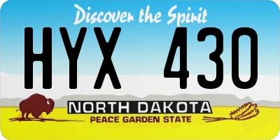 ND license plate HYX430