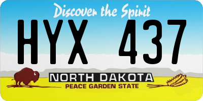ND license plate HYX437