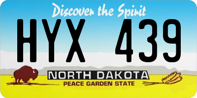 ND license plate HYX439