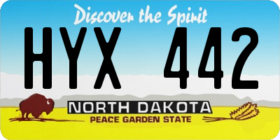 ND license plate HYX442