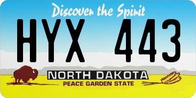 ND license plate HYX443