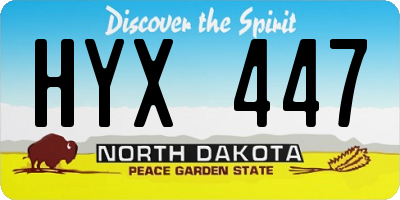 ND license plate HYX447