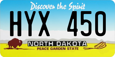 ND license plate HYX450