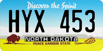 ND license plate HYX453