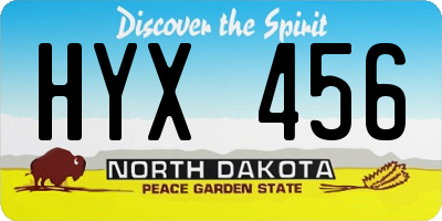 ND license plate HYX456