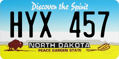 ND license plate HYX457